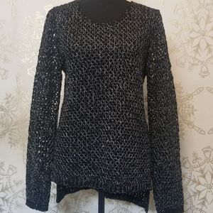 Black with tinsel long sleeved dress shirt